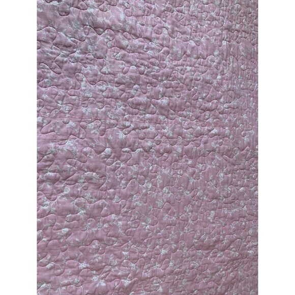 Handmade Patchwork Baby Quilt Pink & Green Floral /Star / Heart Reversible - Picture 2 of 16